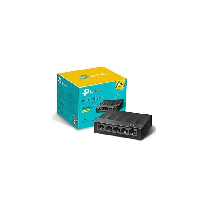 SWITCH 5 TP-LINK 10/100/1000 S/GESTÃO RJ45 DESKTOP