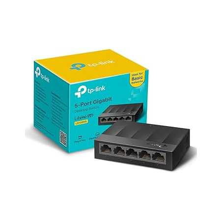 SWITCH 5 TP-LINK 10/100/1000 S/GESTÃO RJ45 DESKTOP