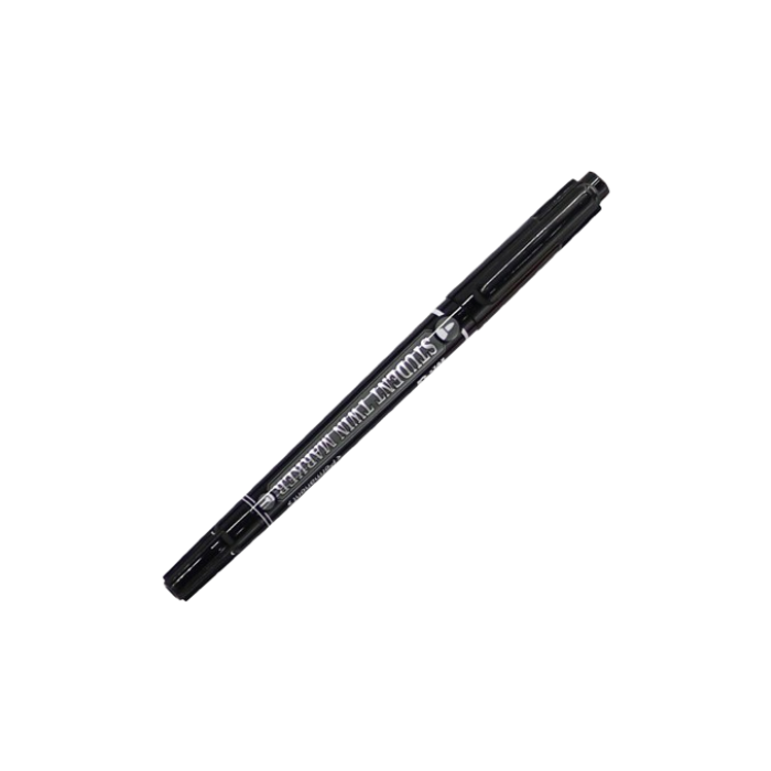 MARCADOR PERMANENTE M&G PONTA DUPLA PRETO- 0.8mm