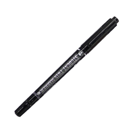 MARCADOR PERMANENTE M&G PONTA DUPLA PRETO- 0.8mm