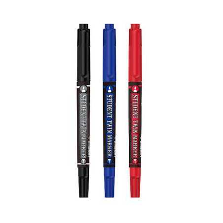 MARCADOR PERMANENTE M&G PONTA DUPLA PRETO- 0.8mm