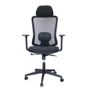 CADEIRA MESH EXECUTIVA 3 NIVEIS COM APOIO CABEÇA PRETA