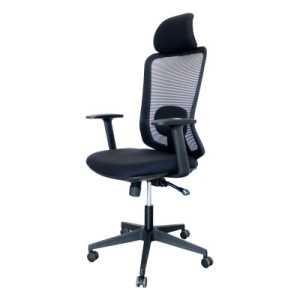 CADEIRA MESH EXECUTIVA 3 NIVEIS COM APOIO CABEÇA PRETA