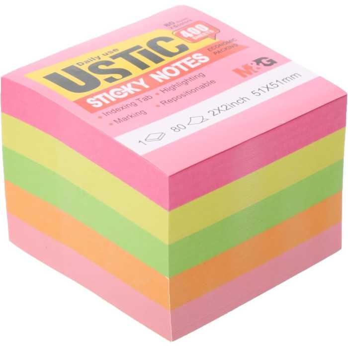 BLOCO DE NOTAS 3'x3' 76*76mm 400P 4CORES