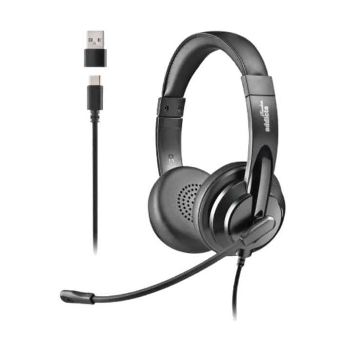 AUSCULTADORES NGS USB-C MICROFONE E ADAPTADOR USB-A