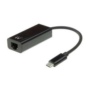 ADAPTADOR EWENT USB-C PARA RJ45 GIGABIT PRETO