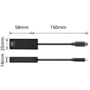 ADAPTADOR EWENT USB-C PARA RJ45 GIGABIT PRETO