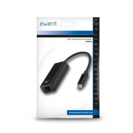 ADAPTADOR EWENT USB-C PARA RJ45 GIGABIT PRETO