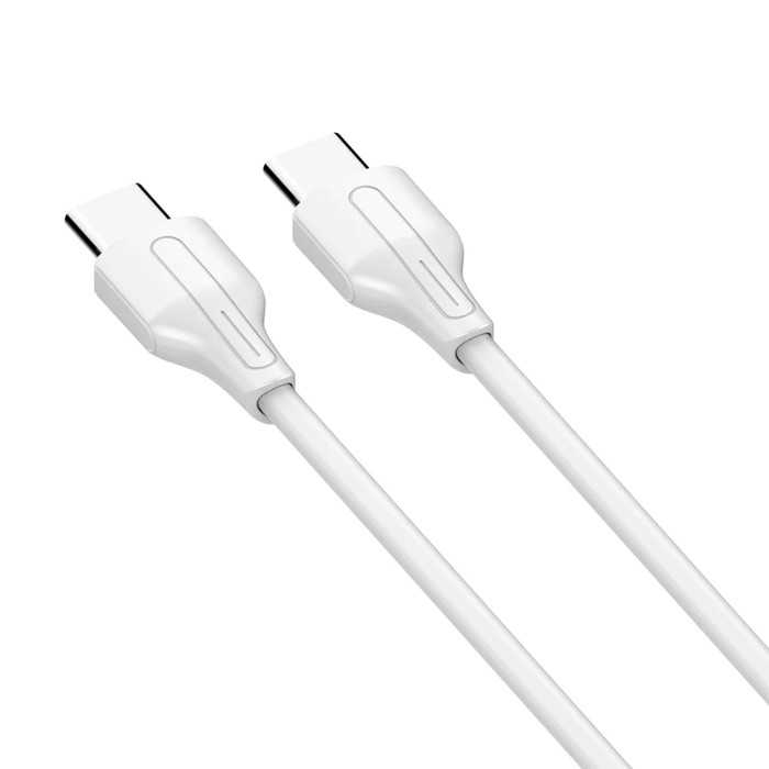 CABO LDNIO USB-C PARA USB-C 1M PD-QC FAST CHARGING BRANCO