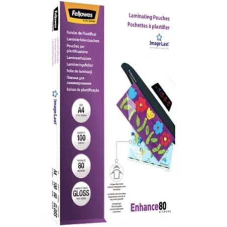 BOLSAS PARA PLASTIFICAR FELLOWES BRILHO 80MIC A3 PACK.100