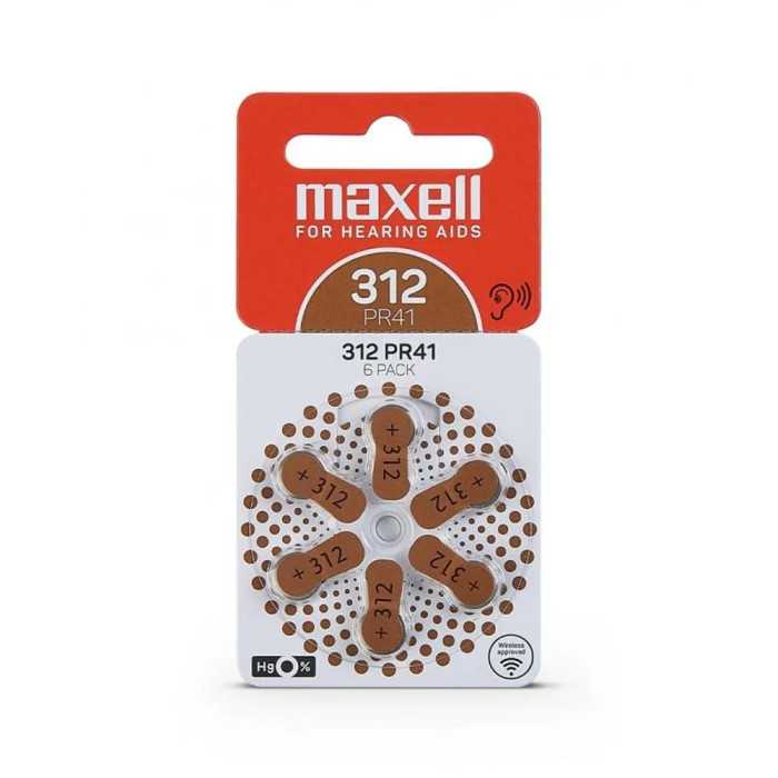 PILHA MOEDA MAXELL PR41WA 312 6UNIDADES 1,45V