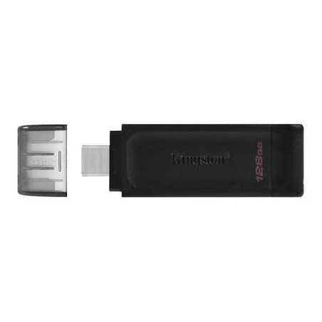 PEN DRIVE 128GB KINGSTON DATA TRAVELER DT70 3.2 USB-C PRETA
