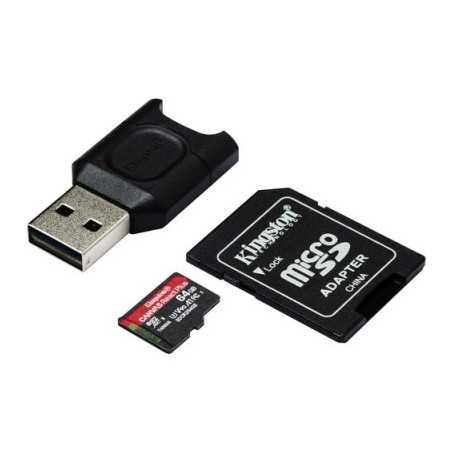CARTÃO DE MEMÓRIA MOD MICRO SD 64GB + ADAPTADOR KINGSTON