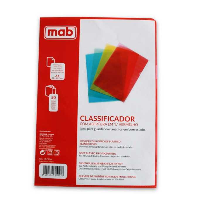 PASTA CLASSIFICADOR A4 EM L PASTA CLASSIFICADOR A4 EM L